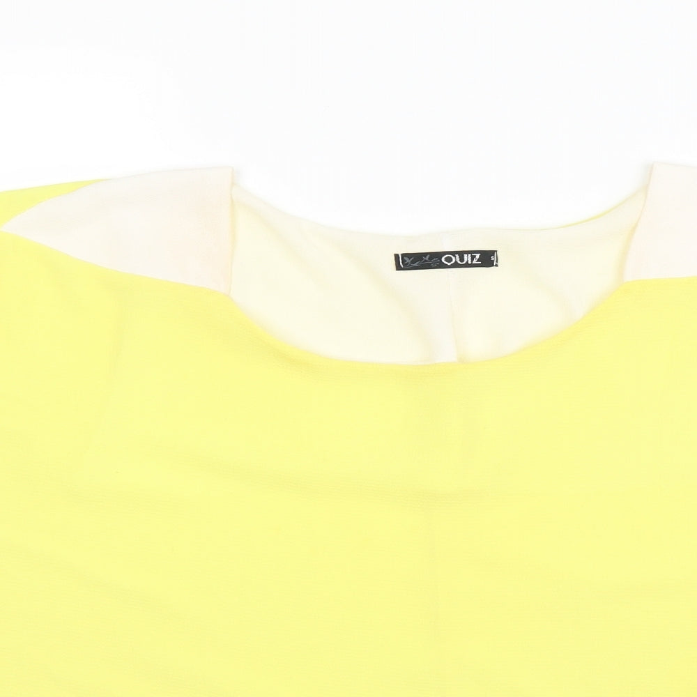 Womens UK Size S Quiz Yellow Basic Blouse
