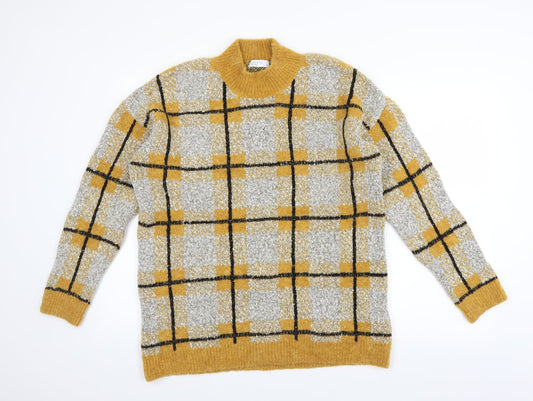Matalan Womens Yellow Plaid  Pullover Jumper Size L