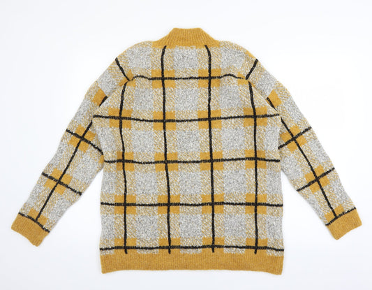 Matalan Womens Yellow Plaid  Pullover Jumper Size L