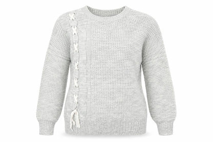 Matalan Womens Grey   Pullover Jumper Size L  - ribbon detail