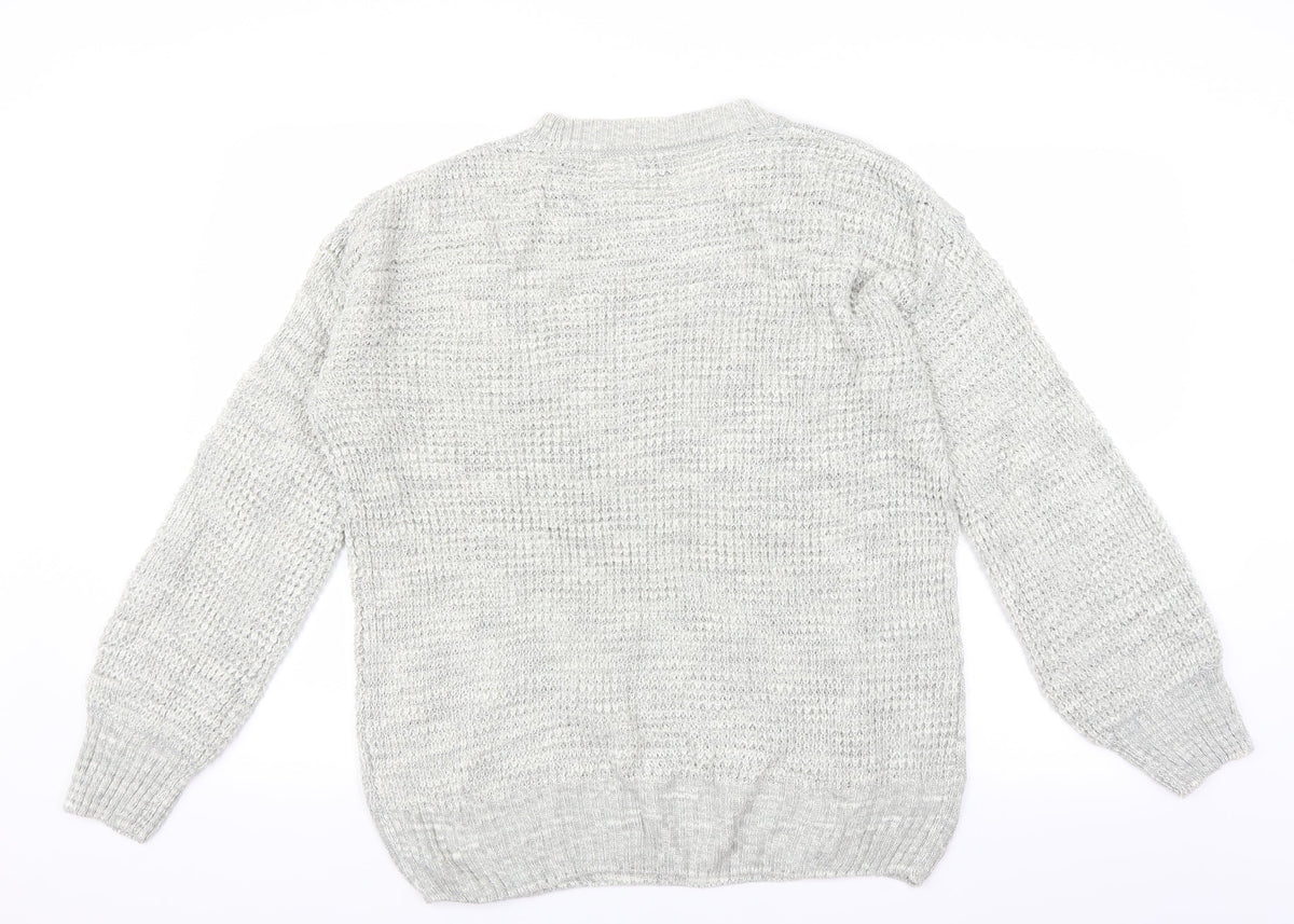 Matalan Womens Grey   Pullover Jumper Size L  - ribbon detail
