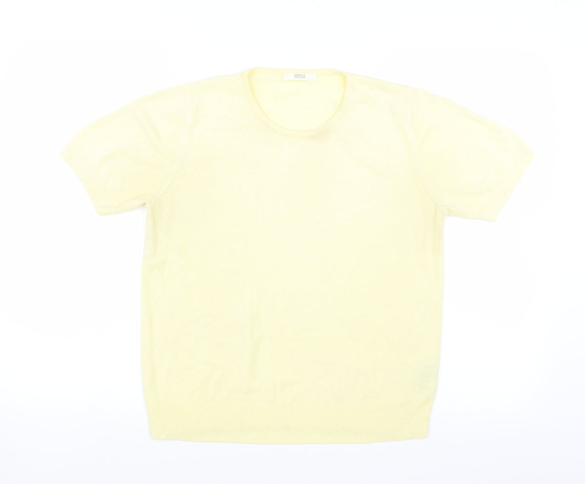 Marks & Spencer Womens Yellow   Pullover Jumper Size 14