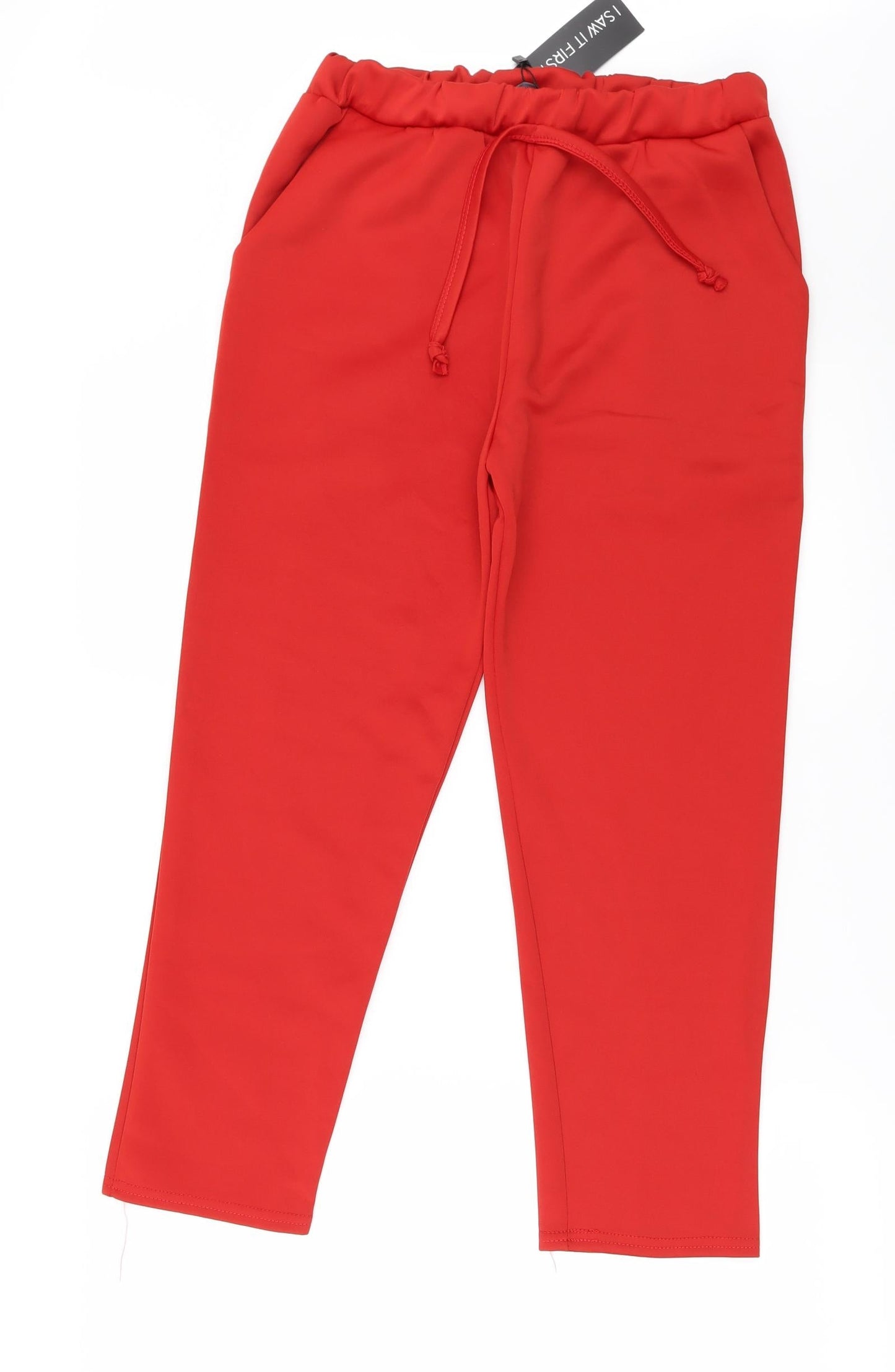 Womens UK Size L I SAW IT FIRST Regular Fit Cropped Red Trousers