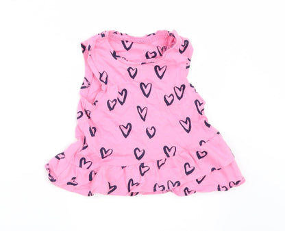 Mothercare Girls Pink Geometric  A-Line  Size 9-12 Months
