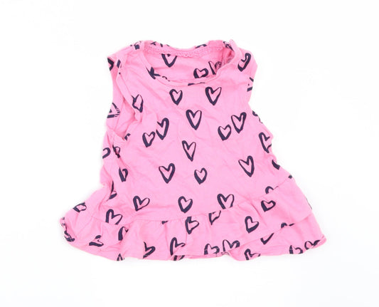 Mothercare Girls Pink Geometric  A-Line  Size 9-12 Months