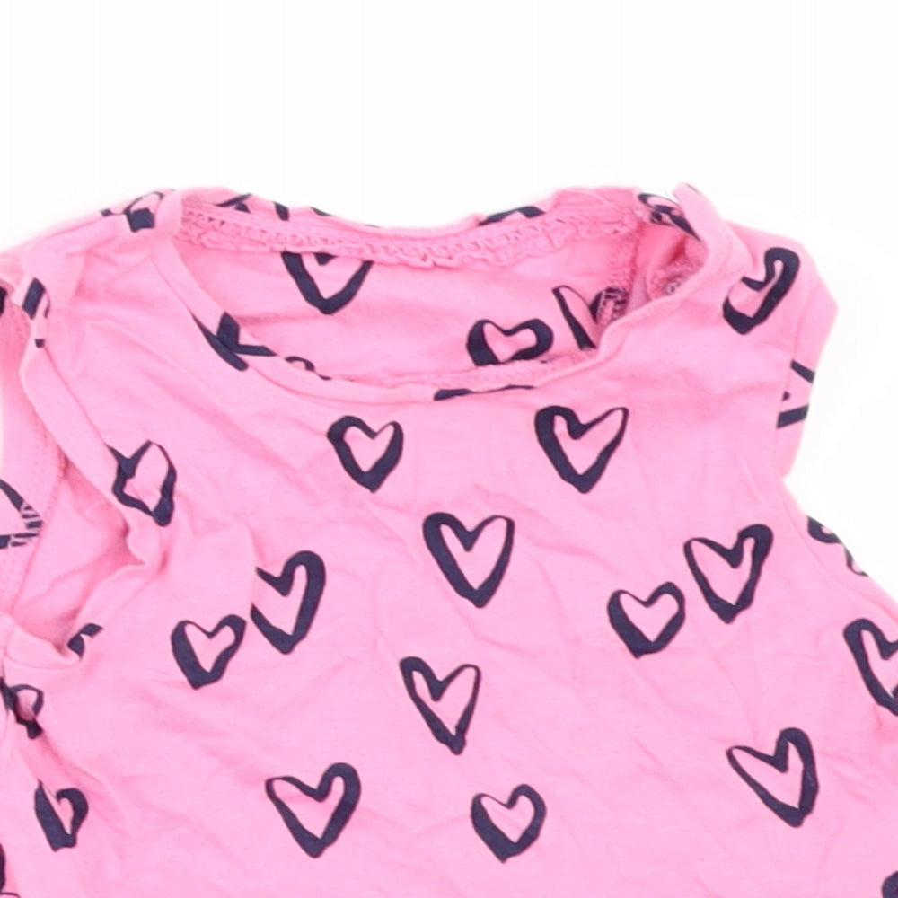 Mothercare Girls Pink Geometric  A-Line  Size 9-12 Months