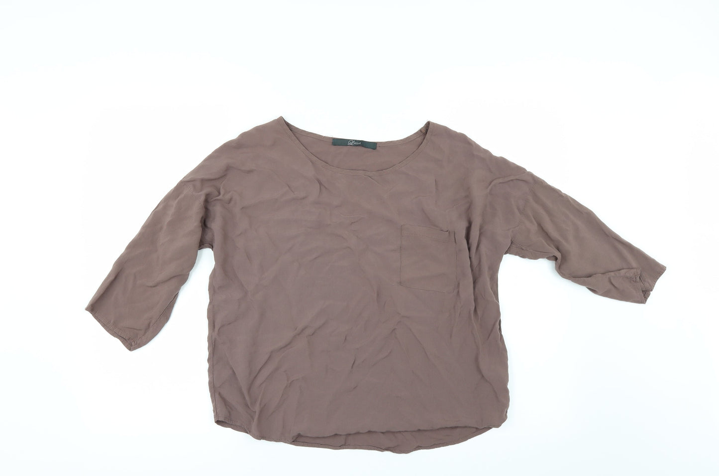 Womens UK Size S Luxzuz Beige Basic Blouse