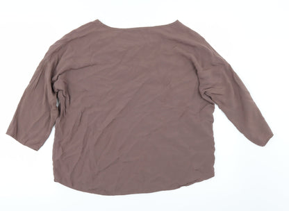 Womens UK Size S Luxzuz Beige Basic Blouse