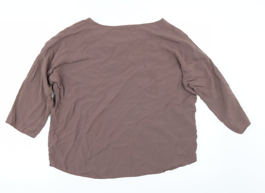 Womens UK Size S Luxzuz Beige Basic Blouse