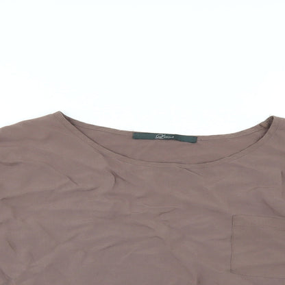 Womens UK Size S Luxzuz Beige Basic Blouse