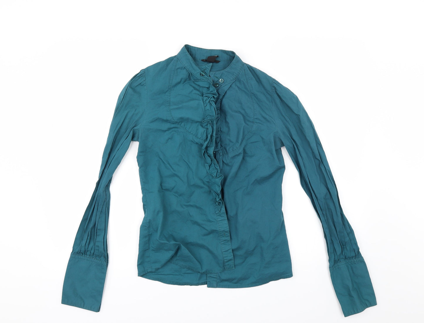 Womens UK Size M MNG Green Basic Button-Up
