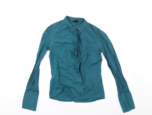 Womens UK Size M MNG Green Basic Button-Up