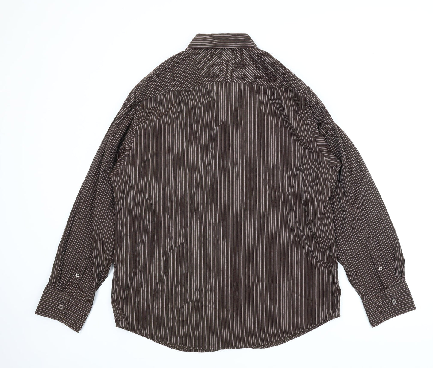 Vintage Mens Brown Striped   T-Shirt Size 2XL