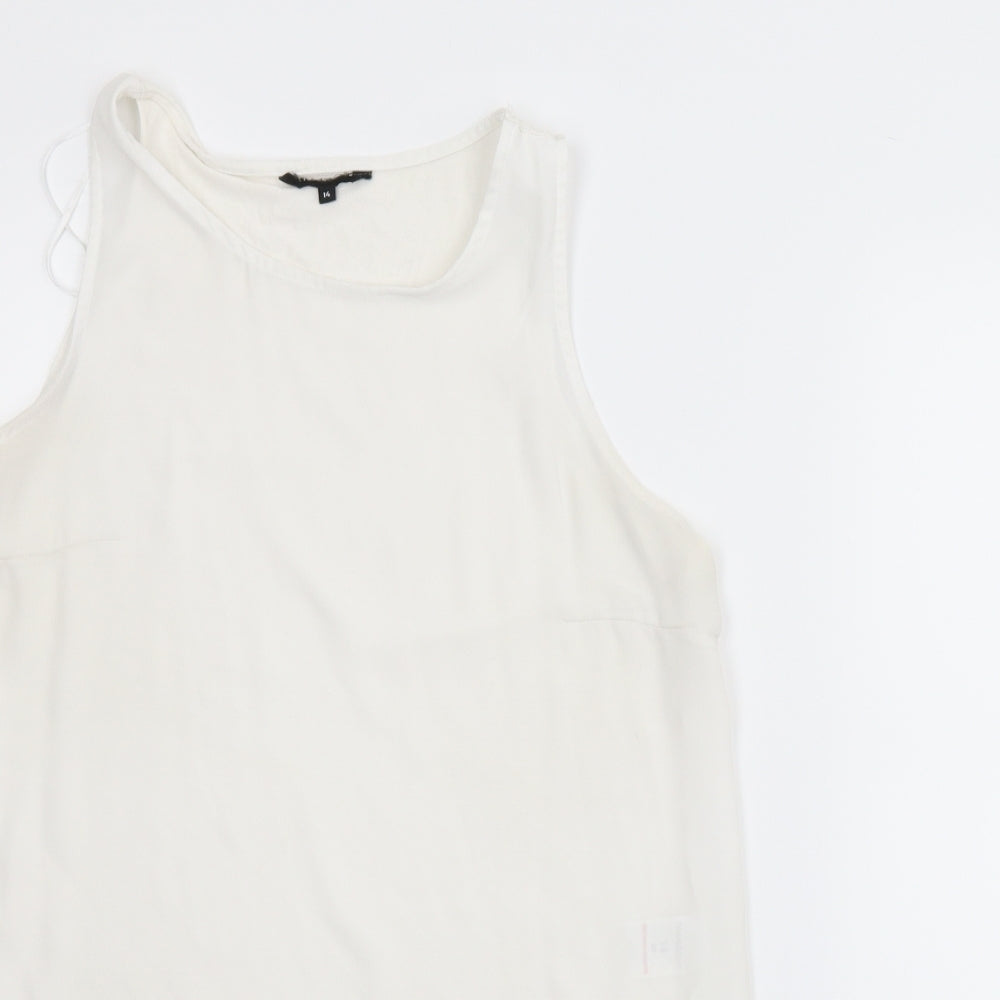 Womens UK Size 14 Peacocks White Basic Blouse