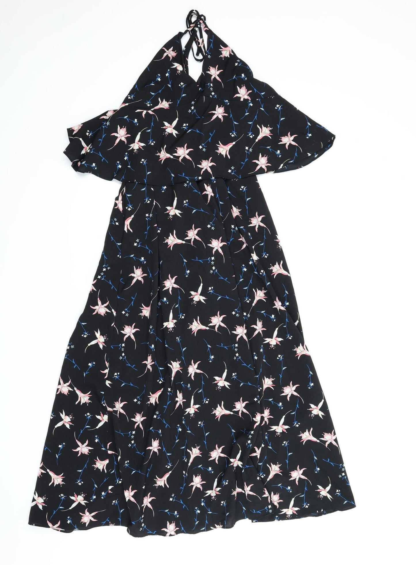 Yu & Me Womens Black Floral  A-Line  Size M  - Alterneck
