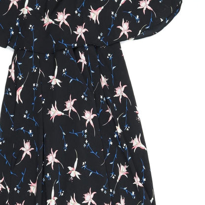 Yu & Me Womens Black Floral  A-Line  Size M  - Alterneck