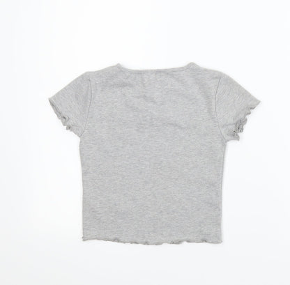 Denim Co Girls Grey   Basic T-Shirt Size 9-10 Years