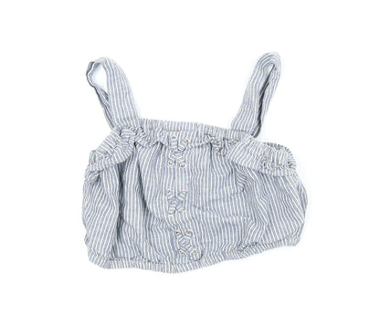 NEXT Girls Blue Striped  Cropped Tank Size 7 Years