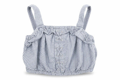 Next Girls Blue Striped  Cropped Tank Size 7 Years