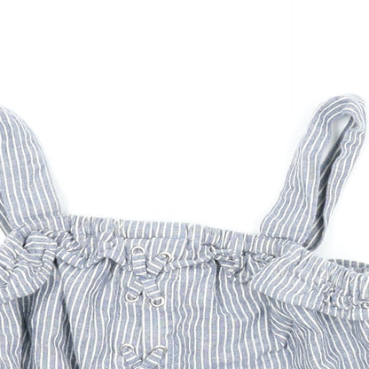 NEXT Girls Blue Striped  Cropped Tank Size 7 Years