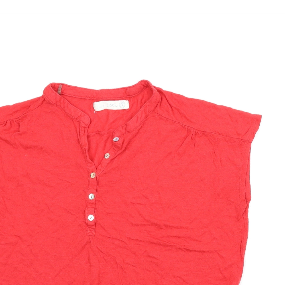 Womens UK Size 14 New Look Red Basic T-Shirt