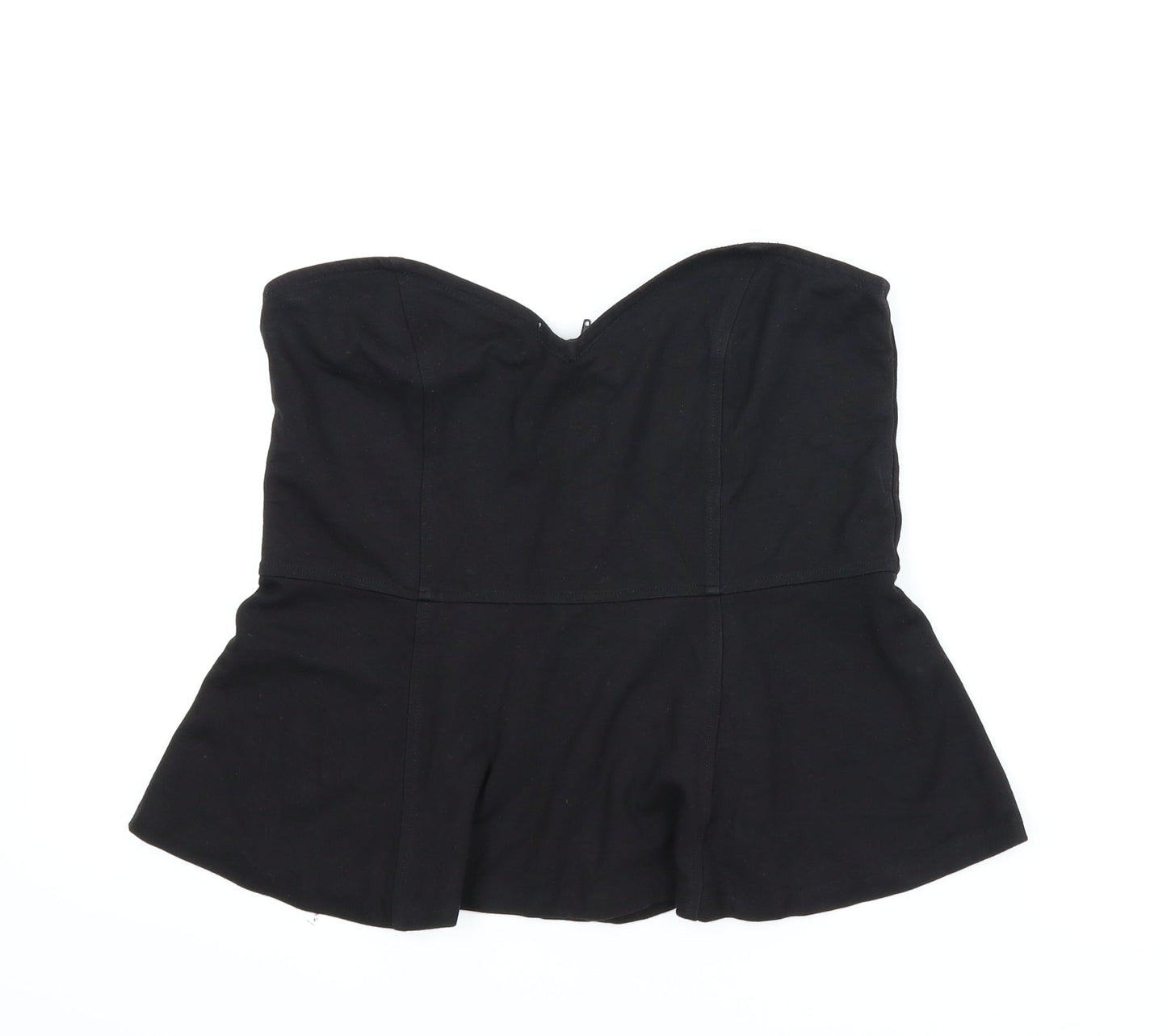 Womens UK Size M H&M Black Cropped Blouse