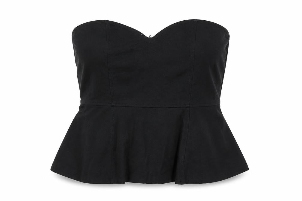 Womens UK Size M H&M Black Cropped Blouse