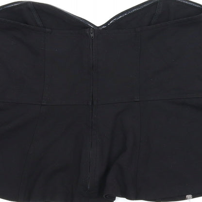 Womens UK Size M H&M Black Cropped Blouse