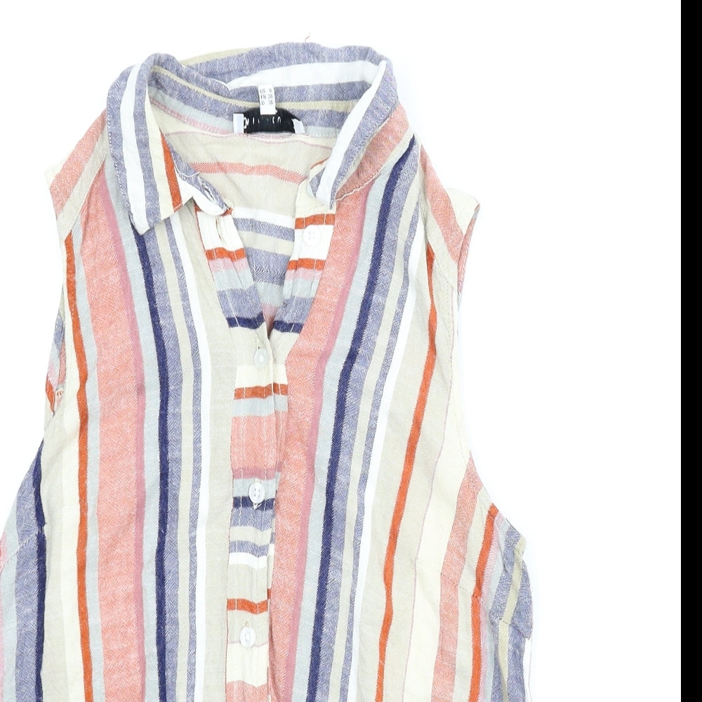 Womens UK Size 10 Warehouse Multicoloured Basic Blouse