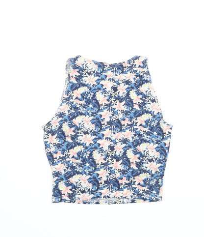New Look Girls Blue Floral  Basic Tank Size 10-11 Years