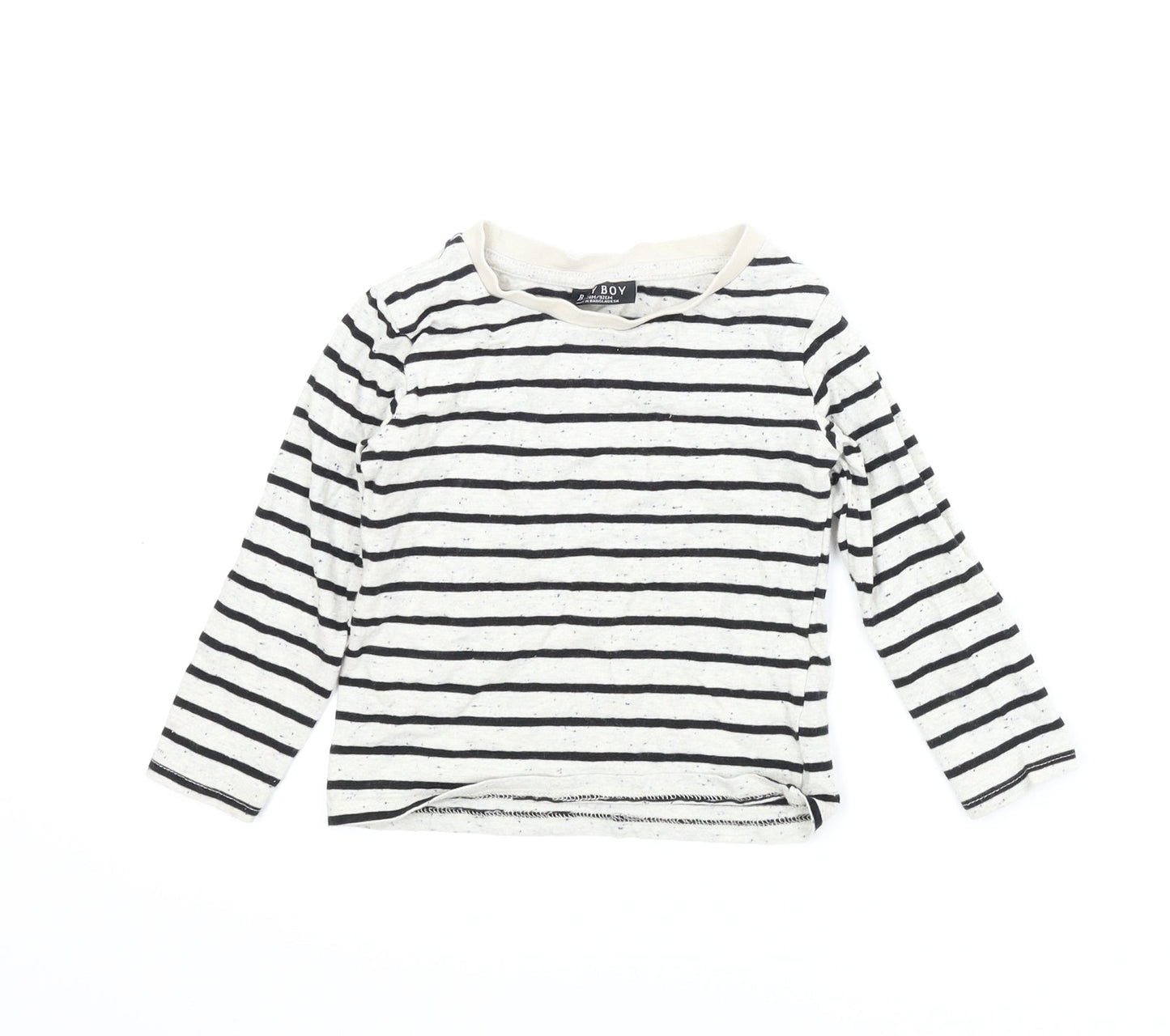 Baby Boy Boys Beige Striped  Basic T-Shirt Size 2 Years