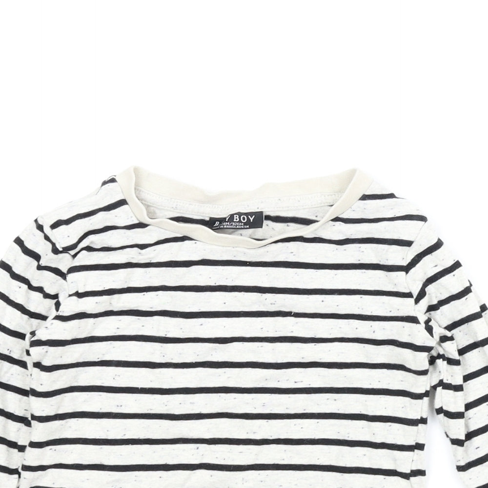Baby Boy Boys Beige Striped  Basic T-Shirt Size 2 Years
