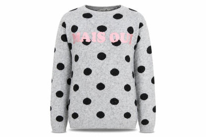 H&M Girls Grey Polka Dot Knit Pullover Jumper Size 13-14 Years