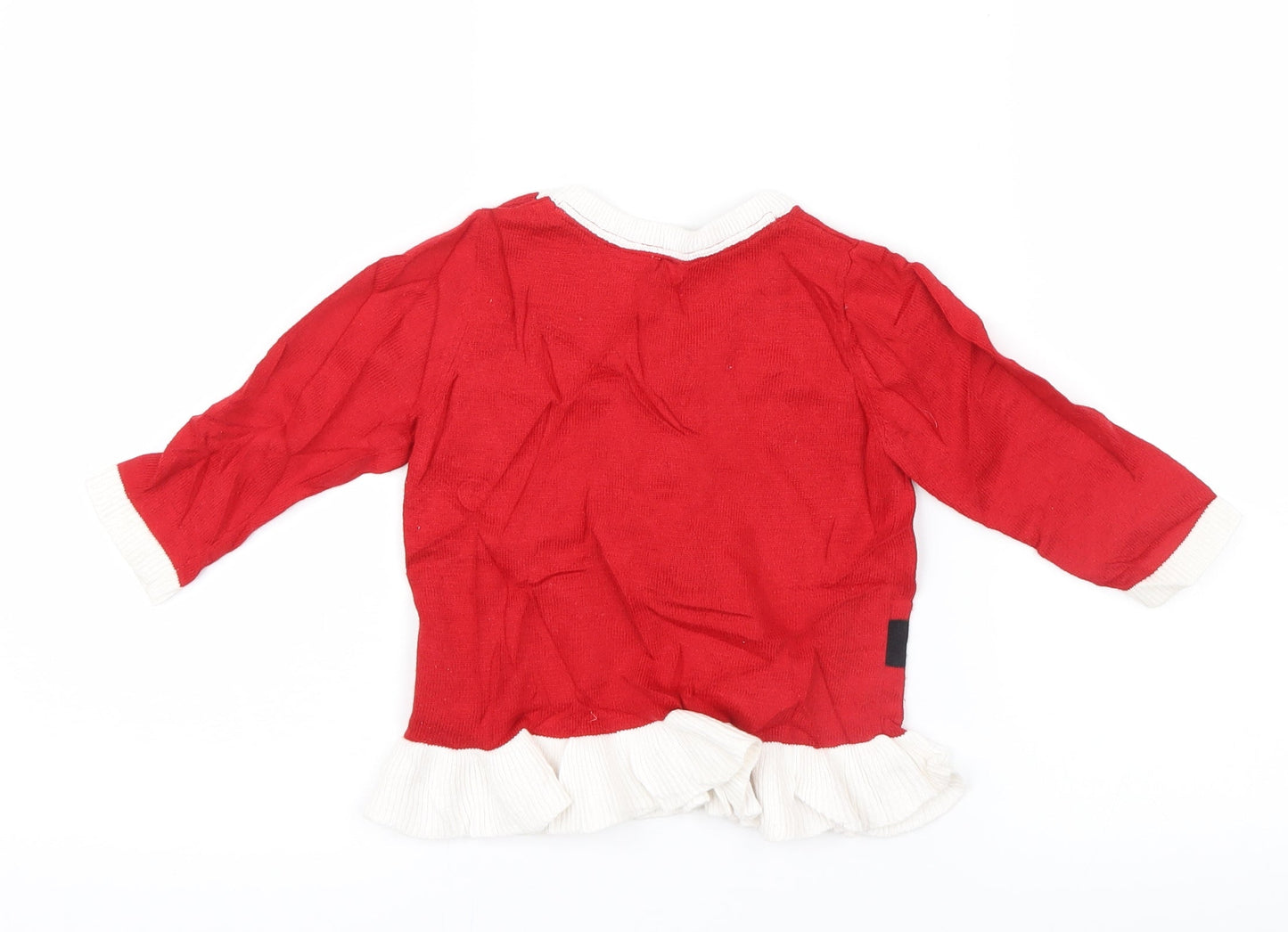 H&M Girls Red Geometric  Shirt Dress  Size 6-9 Months  - Christmas