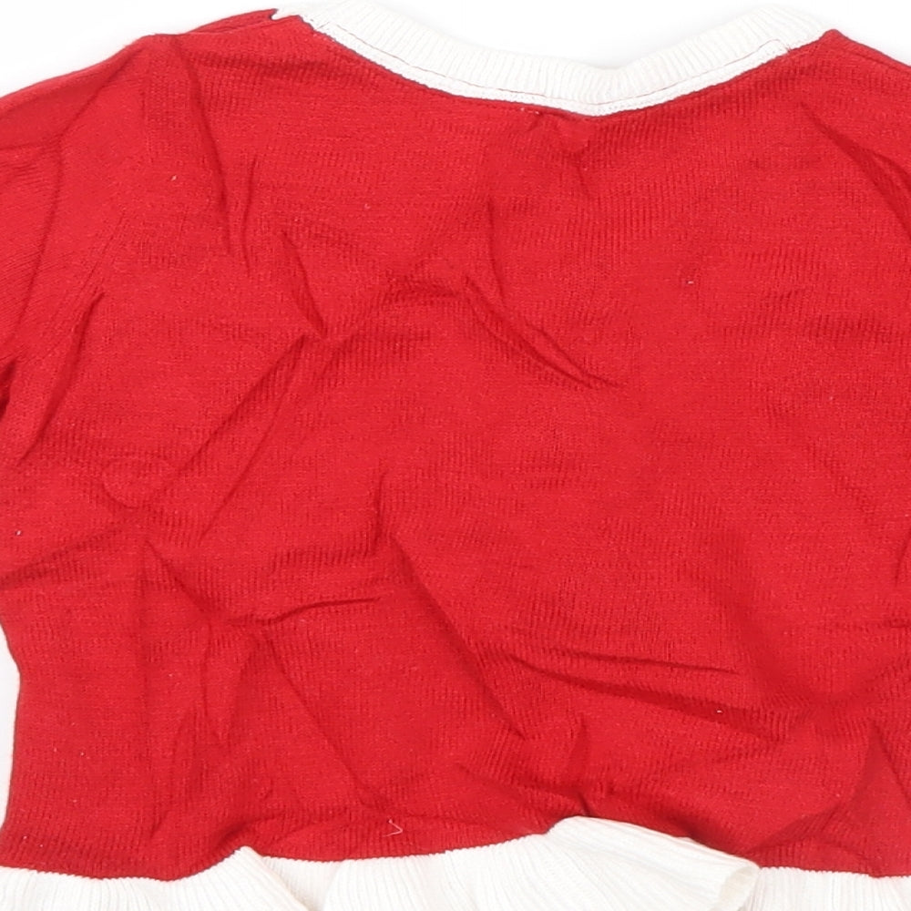 H&M Girls Red Geometric  Shirt Dress  Size 6-9 Months  - Christmas