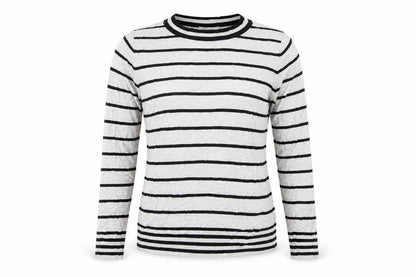 Dixie Womens Grey Striped Knit Pullover Jumper Size S