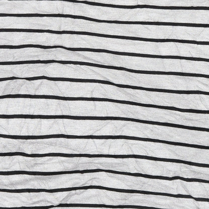 Dixie Womens Grey Striped Knit Pullover Jumper Size S