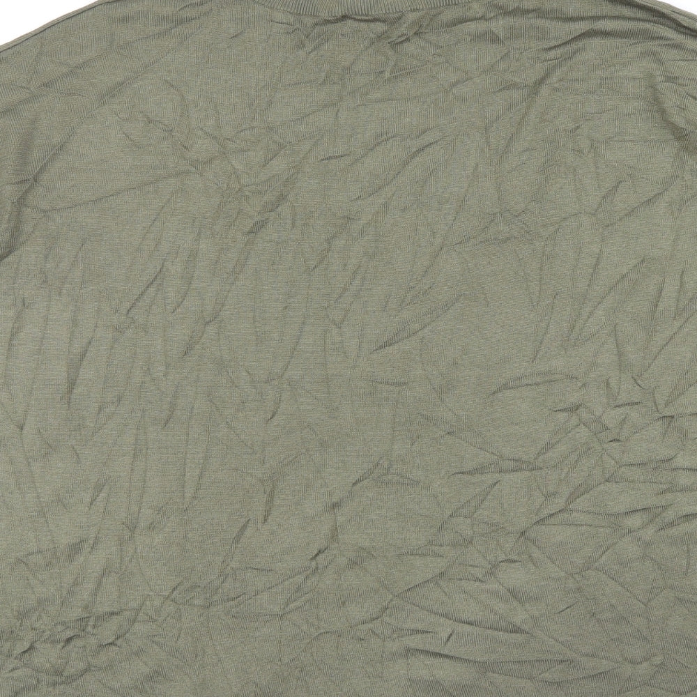 Womens UK Size 4 H&M Green Basic T-Shirt