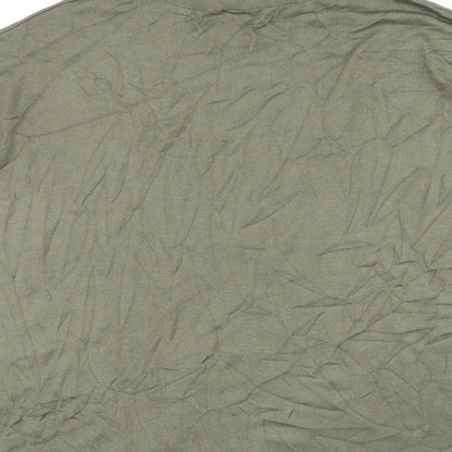 Womens UK Size 4 H&M Green Basic T-Shirt