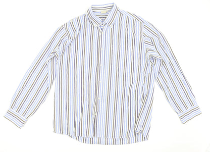Mens UK Size L Cotton Traders Blue  Button-Up Long Sleeve Casual Shirt