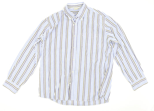 Mens UK Size L Cotton Traders Blue  Button-Up Long Sleeve Casual Shirt
