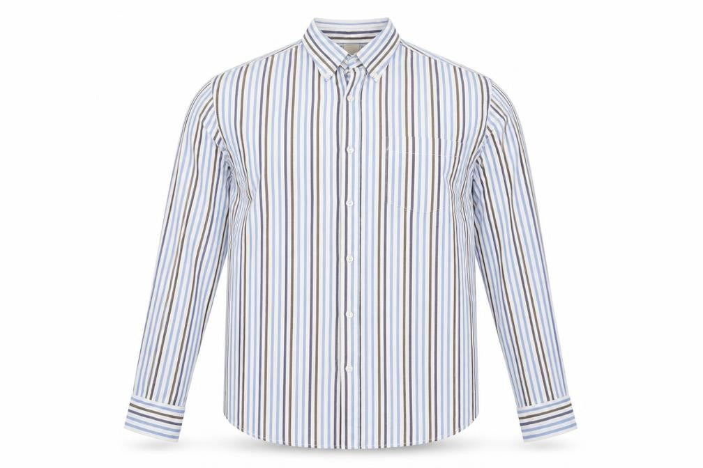 Mens UK Size L Cotton Traders Blue  Button-Up Long Sleeve Casual Shirt