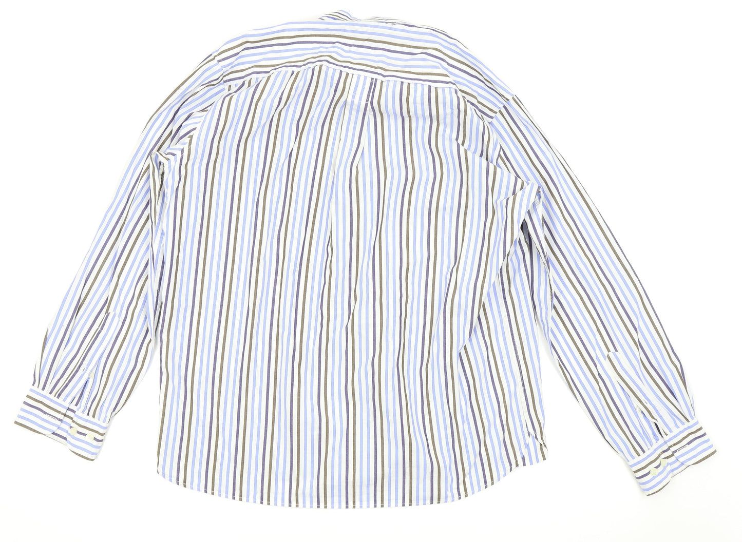 Mens UK Size L Cotton Traders Blue  Button-Up Long Sleeve Casual Shirt