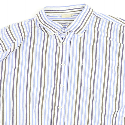 Mens UK Size L Cotton Traders Blue  Button-Up Long Sleeve Casual Shirt