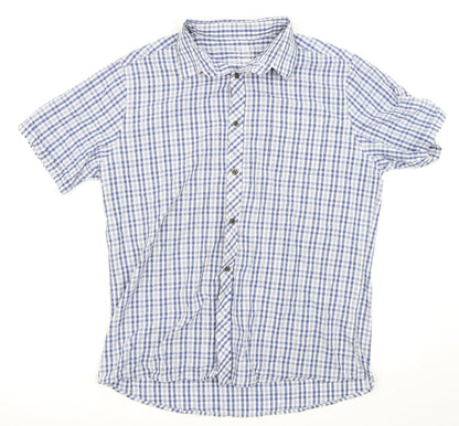 Asda George Mens Blue Check   Button-Up Size L