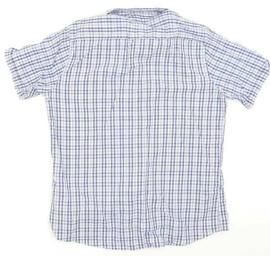 Asda George Mens Blue Check   Button-Up Size L