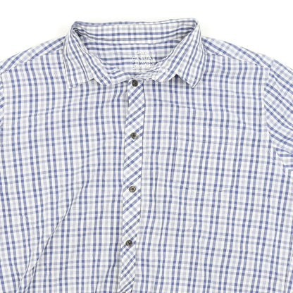 Asda George Mens Blue Check   Button-Up Size L