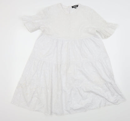 Missguided Womens White   Fit & Flare  Size 10