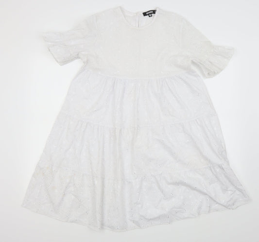 Missguided Womens White   Fit & Flare  Size 10