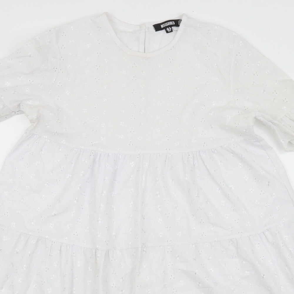 Missguided Womens White   Fit & Flare  Size 10